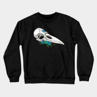 Floral Raven Skull Crewneck Sweatshirt